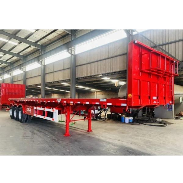 Tri-Axle 50 Tons Flat Deck Trailer 20FT 40FT 45FT 53 Foot Container Chassis Flatbed Semi Trailer for Sale