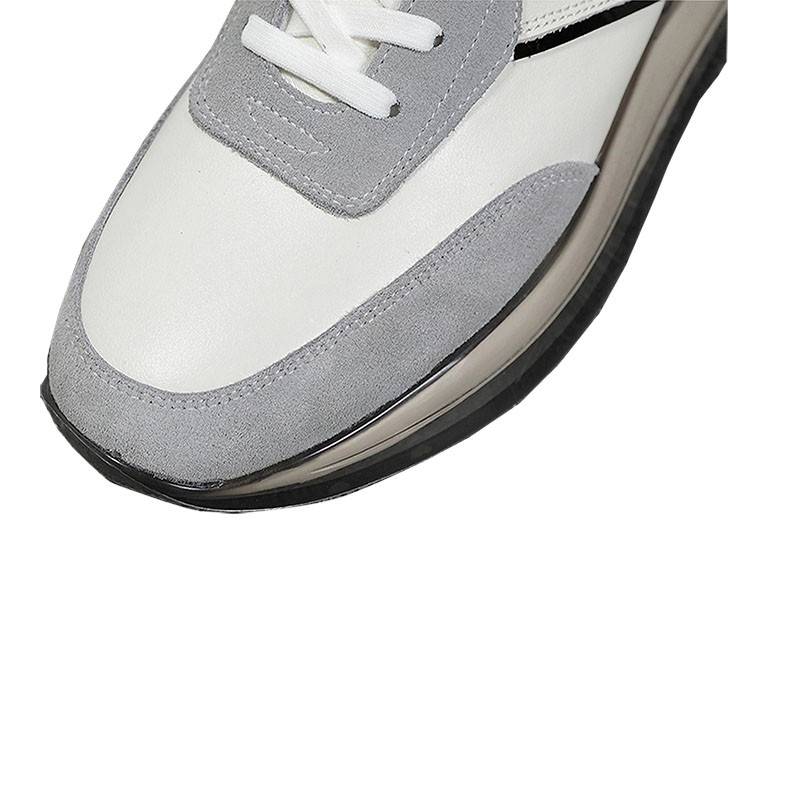 39Size White Grey Casual Genuine Leather Shoes Suede Upper