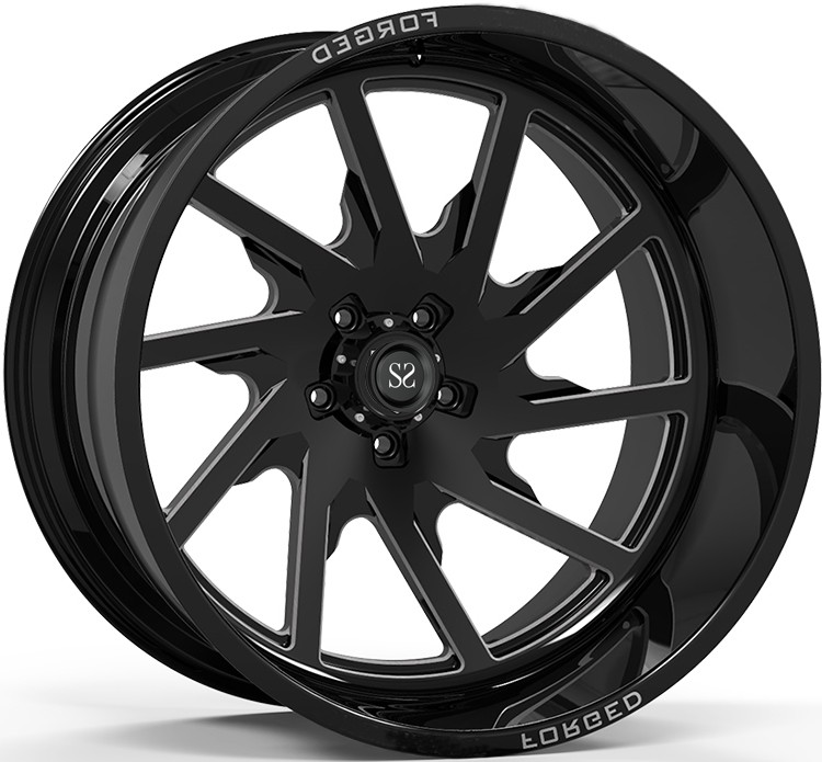 Off Rad Rims 24x12 and 24x14 Gloss Black Machined Deep Lip Customized 4x4 Wheels Rim
