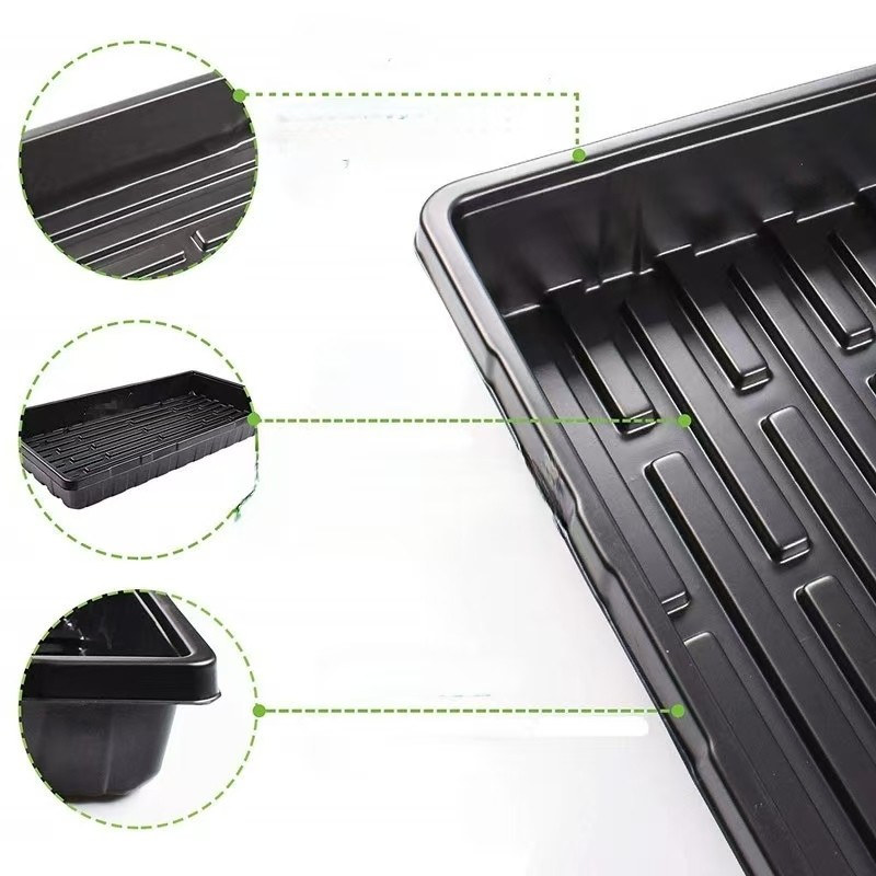 No Holes Rectangular Flat Nursery Plastic Tray PS Greenhouse Heat Resistance