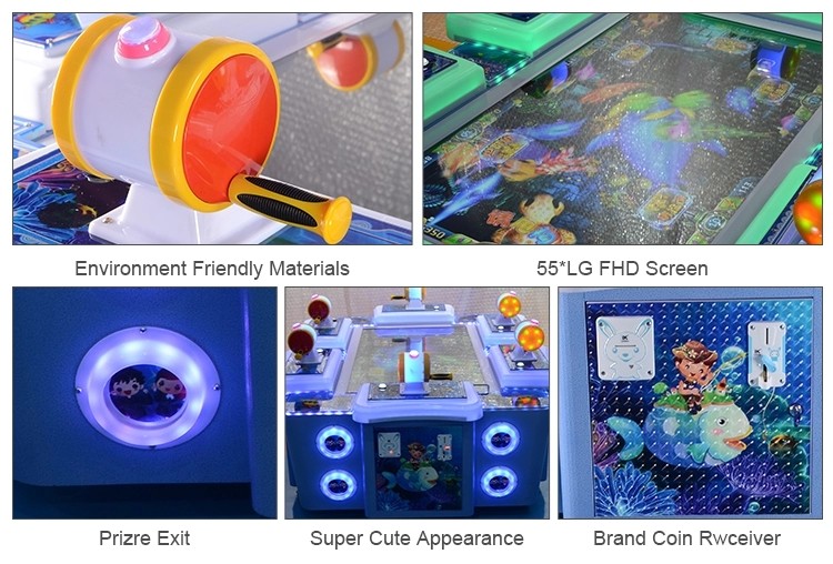 Adults 6 Persons Electronic Fishing Game Machine With 55 Inch LCD 12 Months Warranty