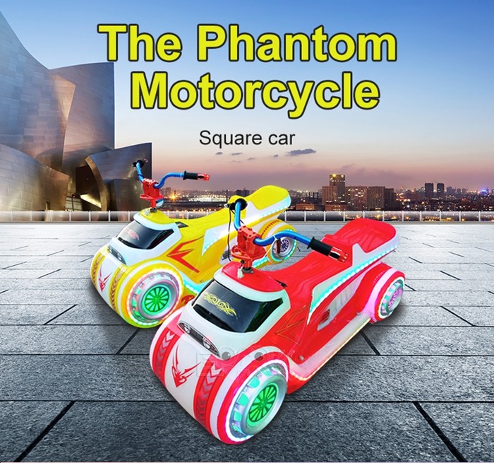 Amusement Park Battery Operated Electrical The Phantom Motorcycle Bumper Car