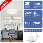 Retractable Bladeless LED Ceiling Fan 3 Color Remote Control