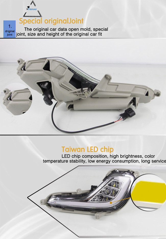 Daytime Running Light Yellow Turn Signal For Hyundai Accent Solaris Verna 2012 2013