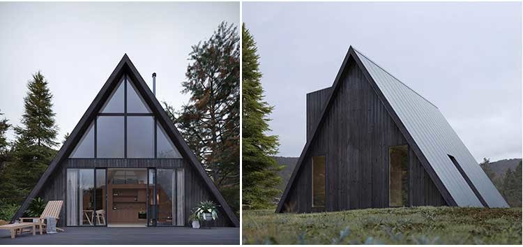 Prefab Hotel Unit Light Steel Space A Frame Tiny Building Home Steel Frame