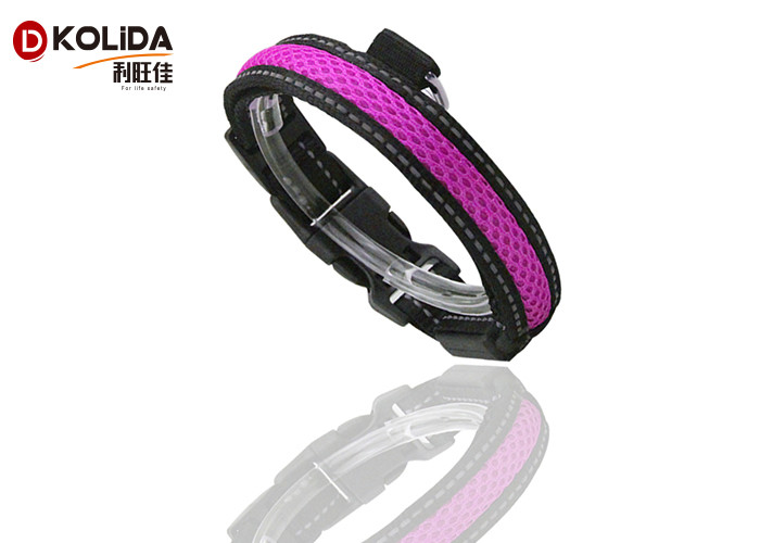 Nylon Airmesh Anti Lost Security Flashing LED Dog Collar Necklace For Pet