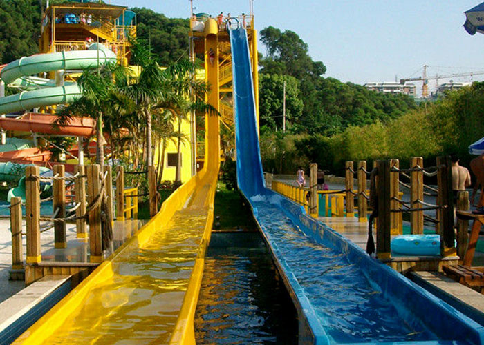 Thrilling Water Park Equipment Rainbow Water Slide Ashland Gelcoat For Race