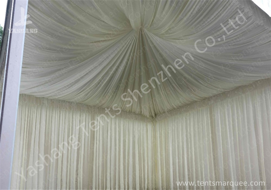 Aluminum Profile High Peak Pole Tent Structure Decorated With Luxury Linings