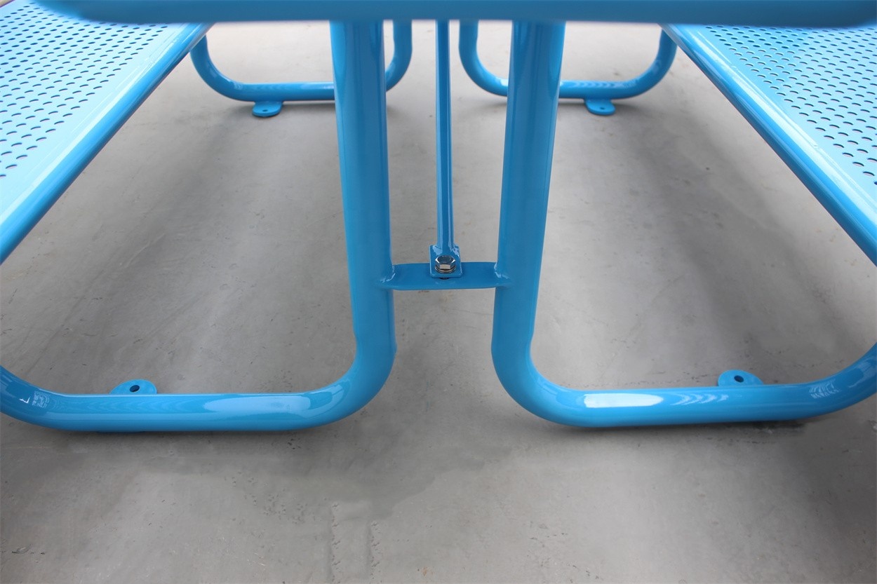 Small Waterproof Rustproof Outdoor Picnic Tables Perforated Steel Material For Kids