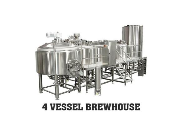 PLC Control 4 Vessel Brewhouse 3500L Beer Brewing Equipment with Electric