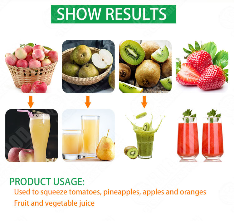 Juice Extractor 1.1kw Automatic Food Processing Machines