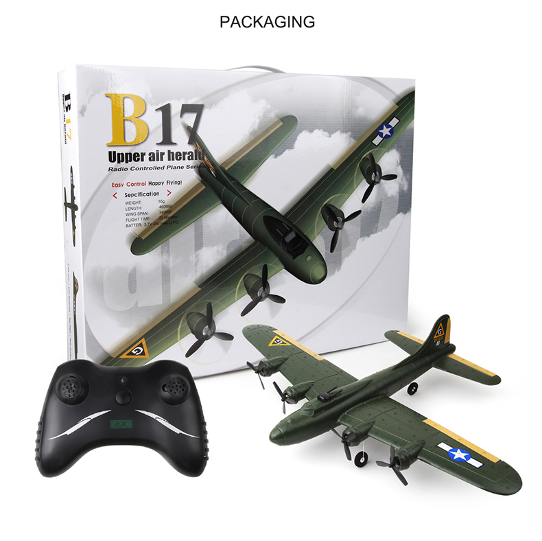 Outdoor Fx817 Rc Plane 2.4ghz 2ch Remote Control Glider Epp Aircraft Toy Electric Fixed Wing B17 Children's Model Christmas Gift