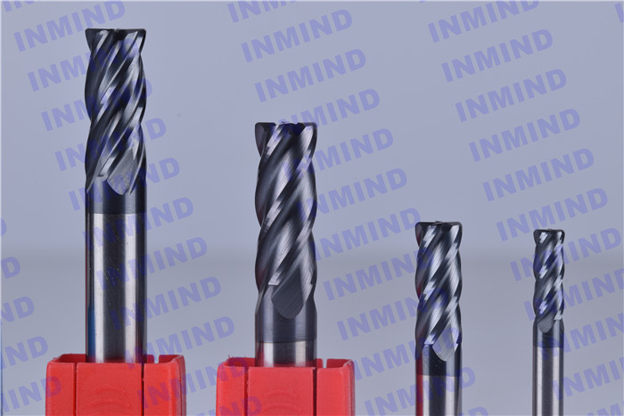 high hardness Corner Radius end mill upto HRC65 4 Flute SiN TiSiN Coating long shank