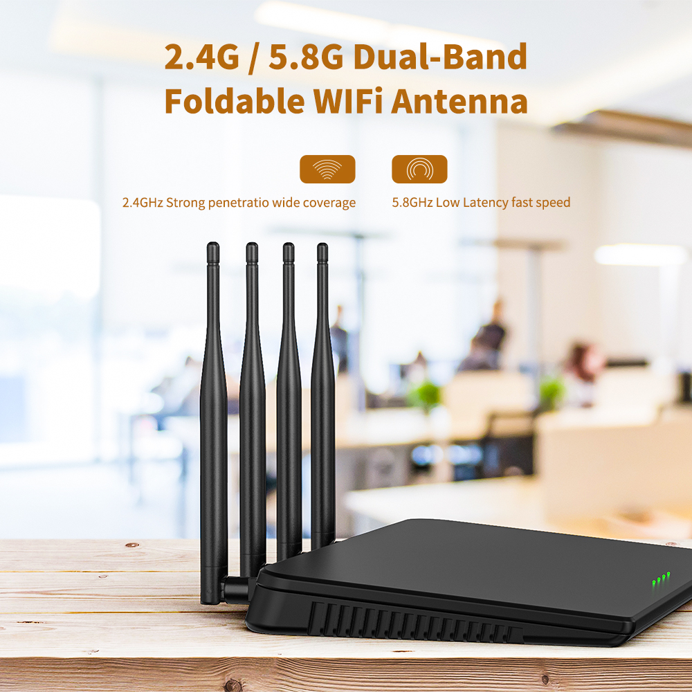 5dbi WiFi6E Antenna with Customized Connector Type 2.4GHz 5.8GHz 7.125GHz in Black