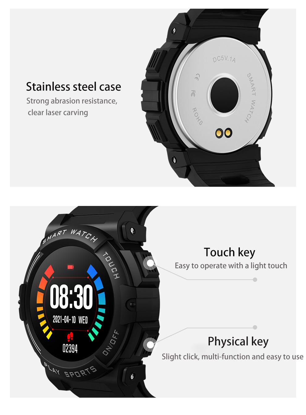Glass Lens Bluetooth IOT Devices Physical Buttons BLE 5.0 For Men Girls