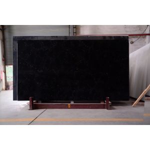  Acid Resistant Solid Black Quartz Countertops With NSF SGS Certification Manufactures