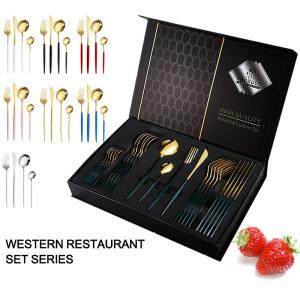 Custom Stainless Steel Cutlery Set 24 Piece Gold Cutlery Set For Hotel Restaurant Manufactures