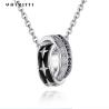 Buy cheap Horsewhip Stainless Steel Jewelry 0.1oz 2.6ft Double Ring Pendant Necklace 316L from wholesalers