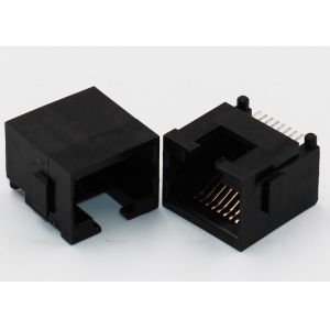 SMT Surface Mount RJ45 Connector R / A Latch Down For LAN Ethernet