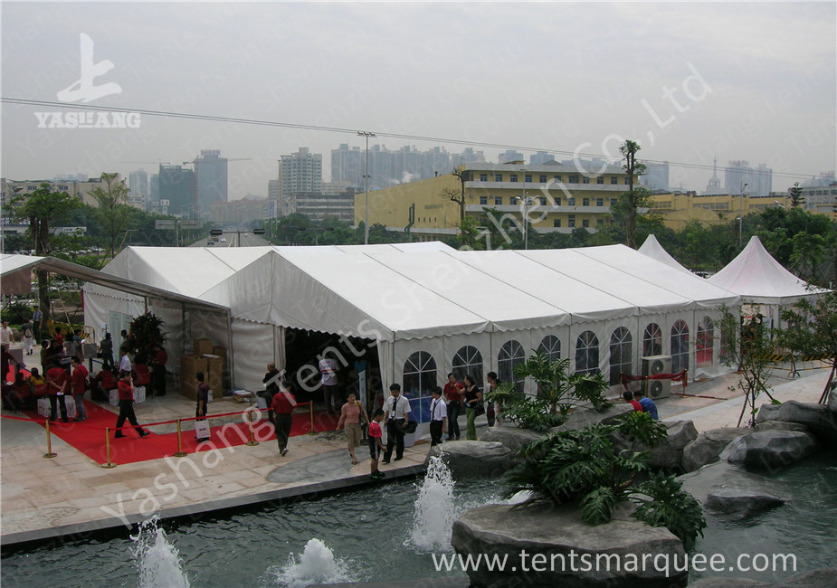 Hanging Ripples Outdoor Event Tent , Steel Structure Tent Transparent PVC Fabric Windows