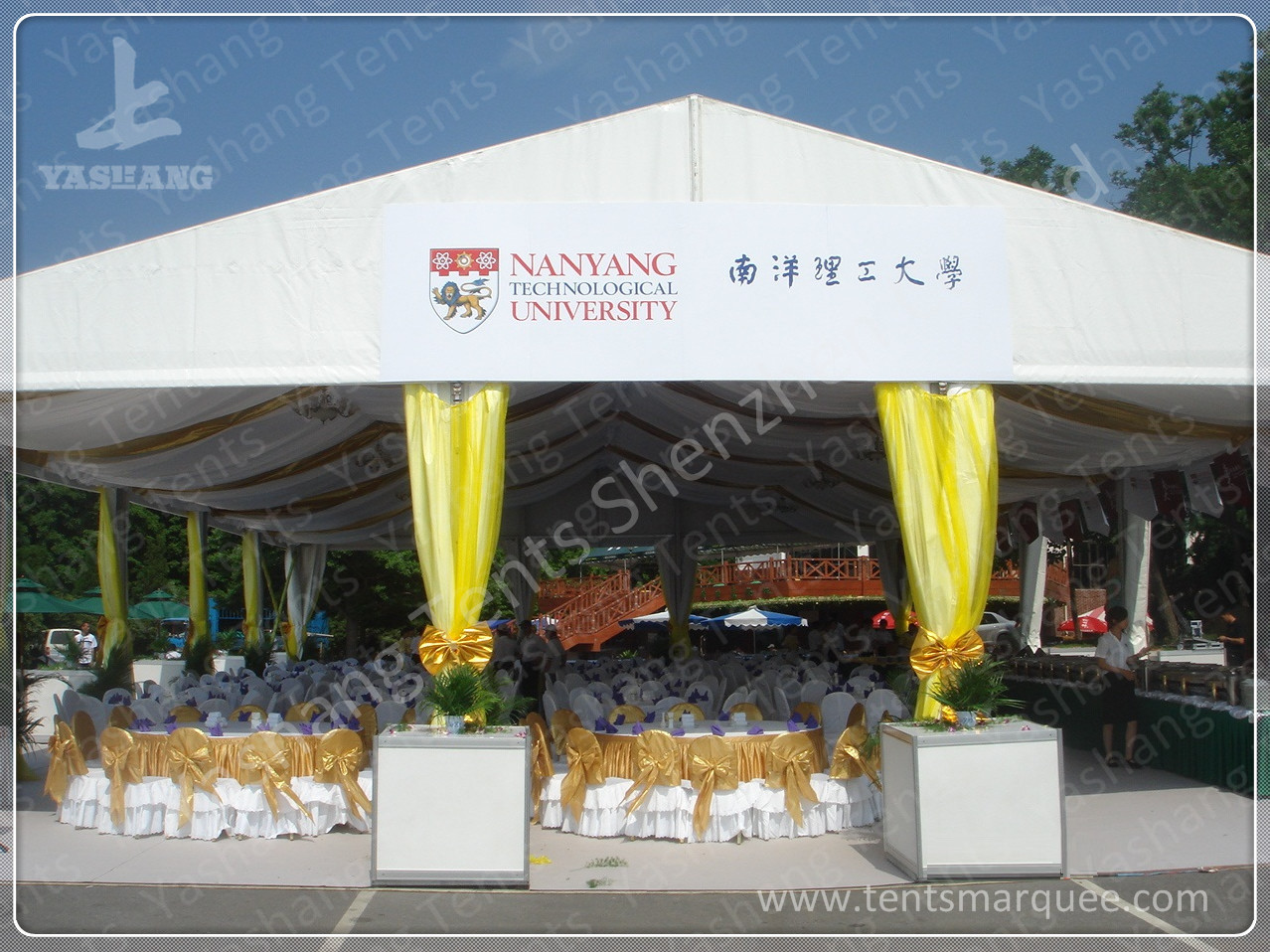 Rainproof Hard Pressed High Peak Tension Tents Floor Decoration in Aluminum Alloy Profile
