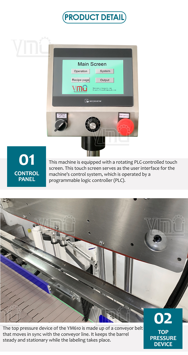 YIMU YM610 Automatic Big Round Container Label Applicator Bucket Labeling Machine