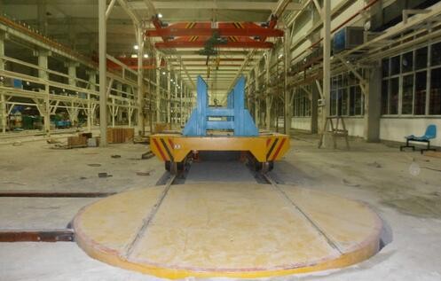 Wagon On Rails Industrial Transfer Car , High Performance Heavy Material Handling Equipment Four Wheels Rail Cart