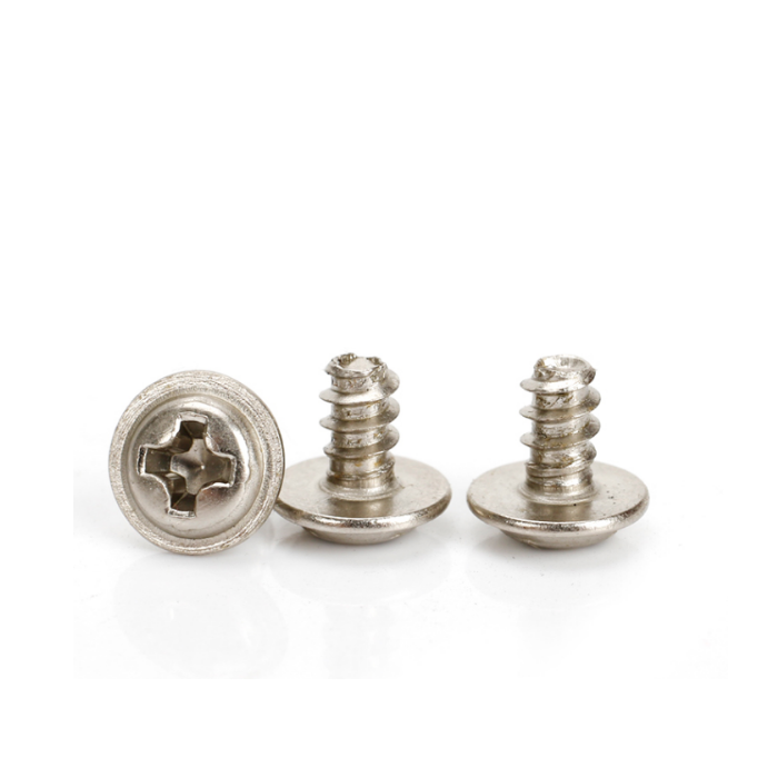 Metric Zinc Plated Cross Recessed Button Head Socket Self-Tapping Screws Flat Collar Fine Thread