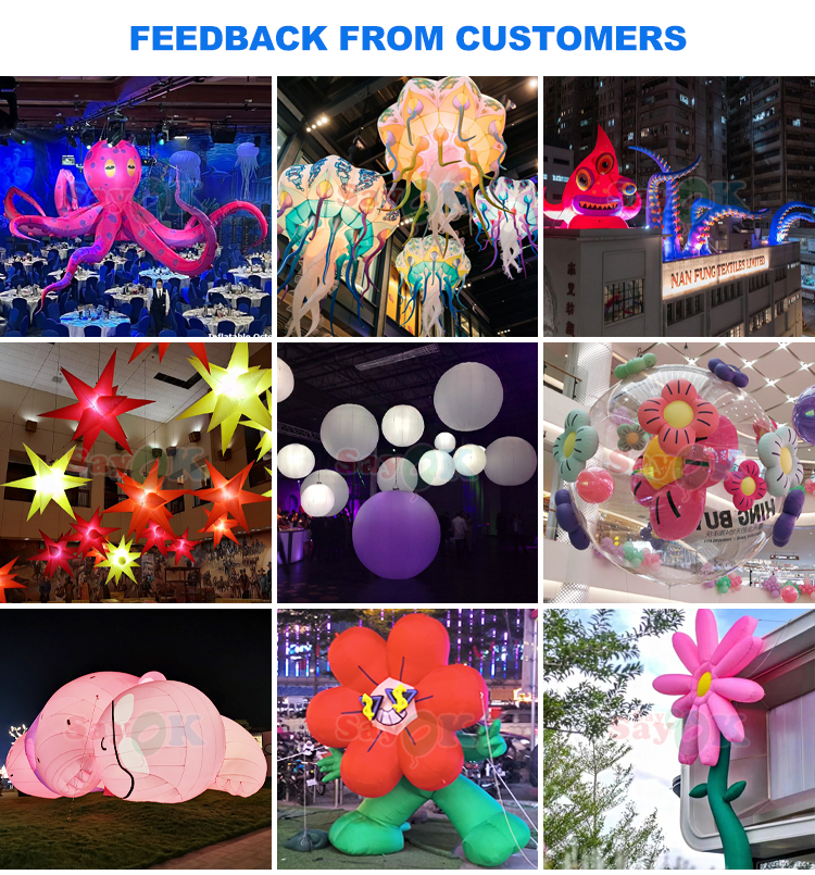 Customized Giant Lighting Inflatable Rich Flower For Advertising Decoration