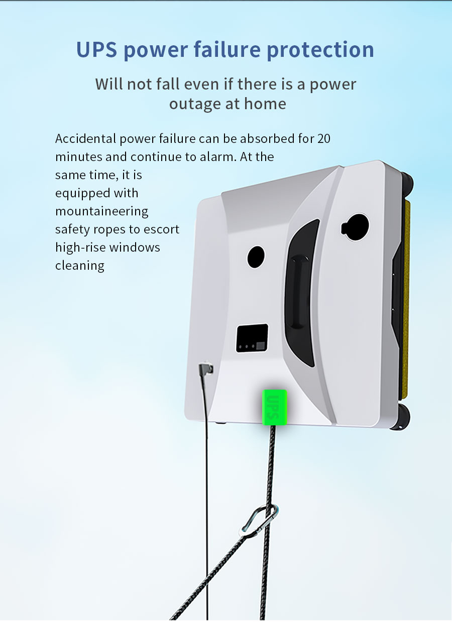 US Plug Rise Exterior Window Cleaning Robot with Remote Control and 500mAn Lithium Battery