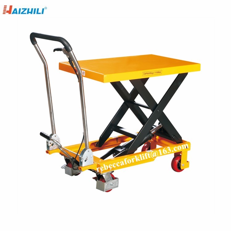 Factory supply safety device 500kg load capacity manual scissor lift table