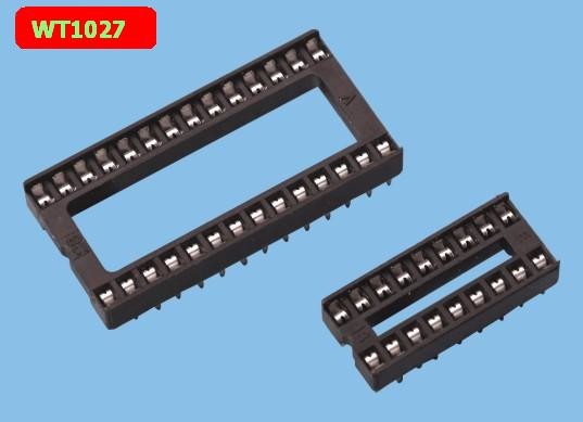 AC500V / Min Flat Foot IC Socket Connector WT1027 2.54mm 28 Pin Ic Socket