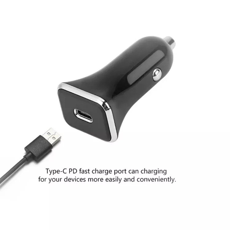 18W USB C Cell Phone Car Adapter Adapter Slim Size Compact