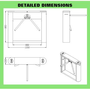 HCW Durable Barrier Turnstile Gate with 550mm Passage Width 100W Rated Power and