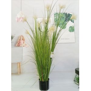 High Imitation Handmade Potted Artificial Onion Grass 145cm Height