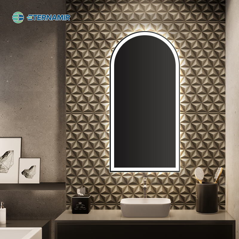 Arch Shape Modern Luxury Hotel Bathroom Decorative Round Wall Smart Mirror With LED Lighted