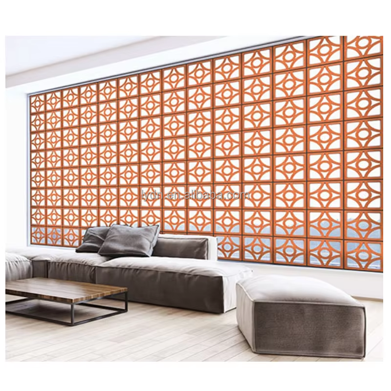 800 Centigrade Heat Insulation Terracotta House Build Block Decorative Material Rectangle Hollow Perforated Brick Outside