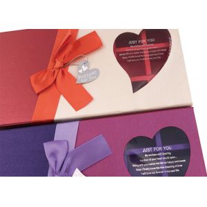 Luxury Rectangular Chocolate Presentation Boxes With Ribbon And Window