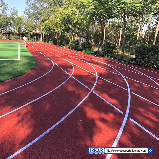 UV Resistance 15mm Thickness Eco Sports Flooring Spray Coated Red