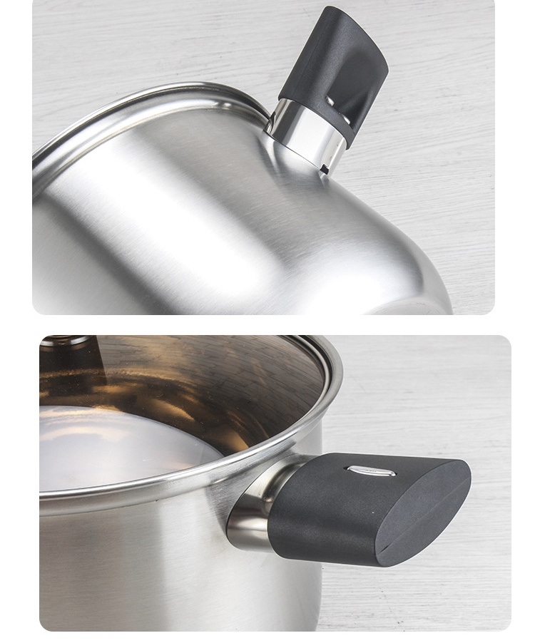 Hot Sale Pot Set New Bakelite Binaural Handle Cooking Soup Pot Set 304 Stainless Steel Cookware Set
