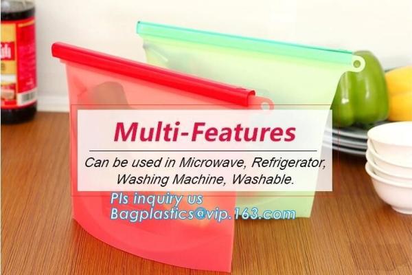 Storage preservation reusable silicone food bag,FDA reusable silicone storage