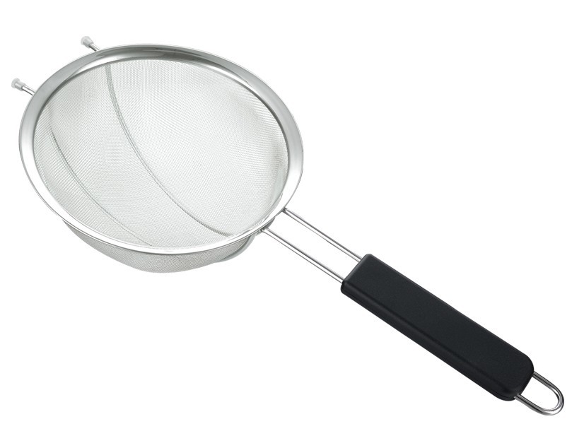 Good helper for cooker Stainless steel large colander with long handle in kitchen tea and coffee strainer
