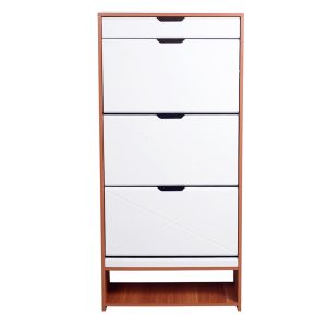 3 Layer Height 147cm Color Matching Shoe Cabinet MDF Melamine
