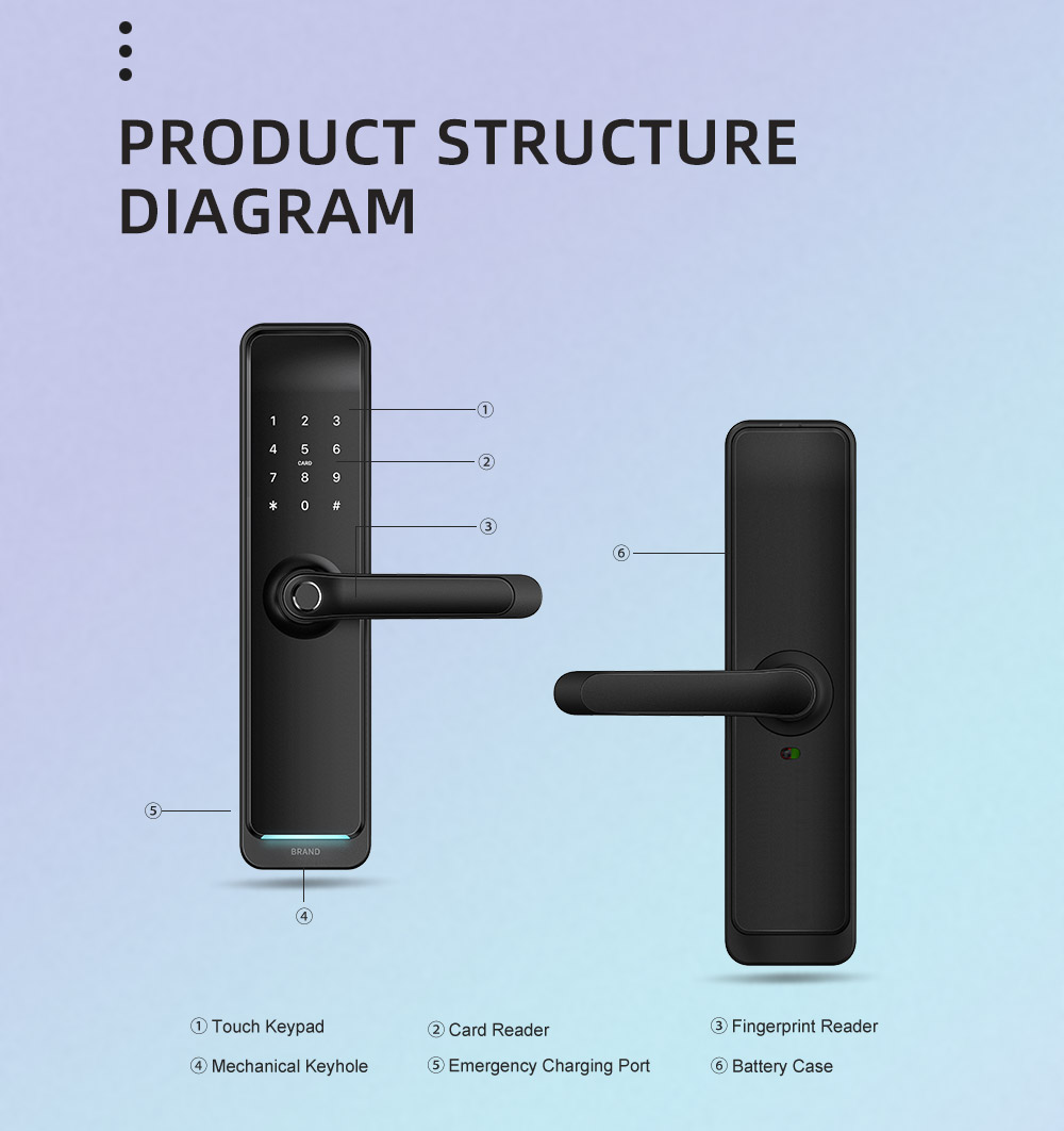 Tuya WiFi App Smart Door Lock inteligente lock fingerprint door Lock