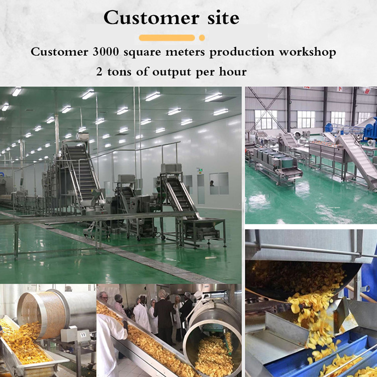 SUS304 Fresh Potato Chips Production Line 2000kg/H External Heating