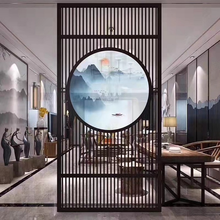 Chinese traditional classic style stainless steel room partition decorative divider screens
