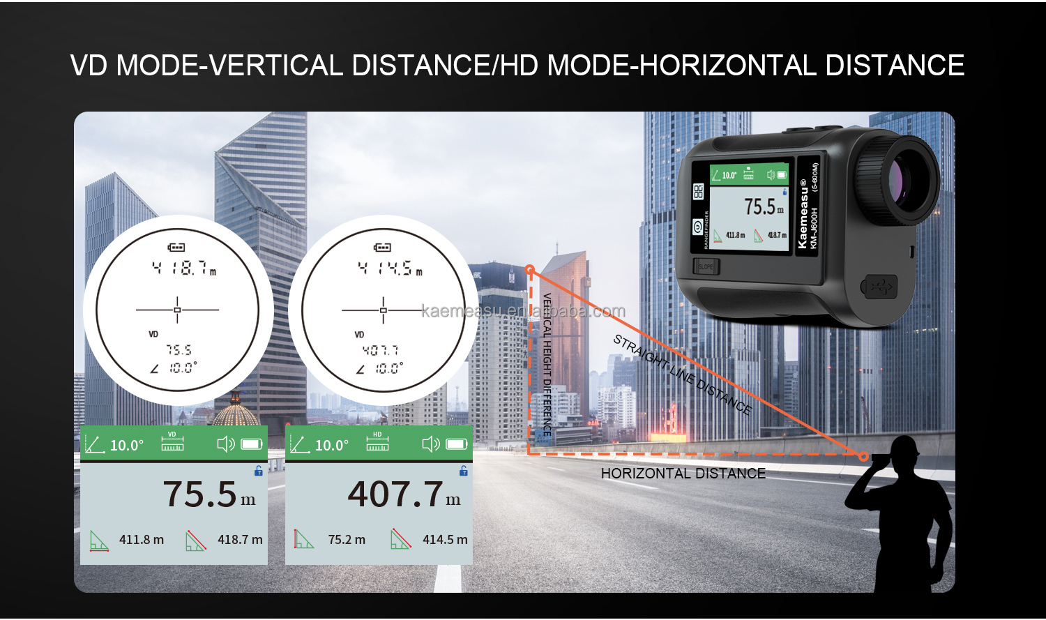 J Upgraded LCD Screen Golf Sport Laser Rangefinder Optical Instruments Hunting Diastimeter Intelligent Golf Telescope