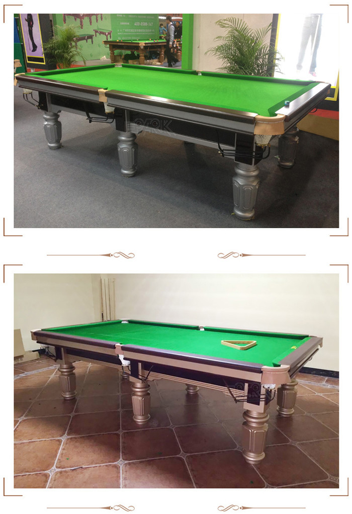 Customized Amusement Game Machines 8FT Chinese Pool Black And Green Billiard Table