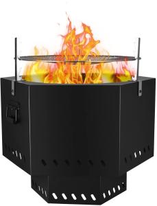  Stove Bonfire Stainless Portable Smokeless Fire Pit 20.39&quot; L×12.01&quot; H Round Typically Manufactures