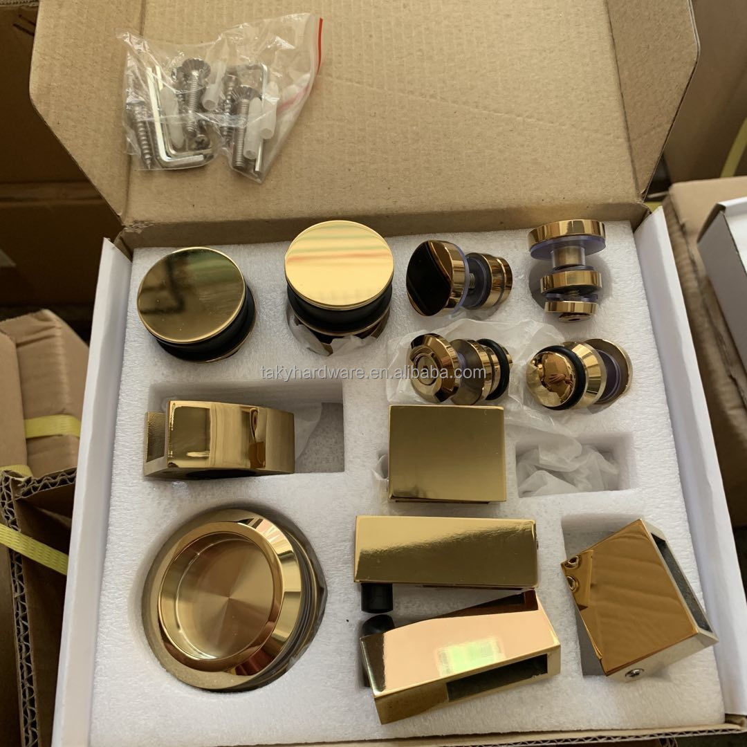 High Quality Frameless Zinc Alloy Sliding Glass Door Hardware Shower Door Hardware Kit